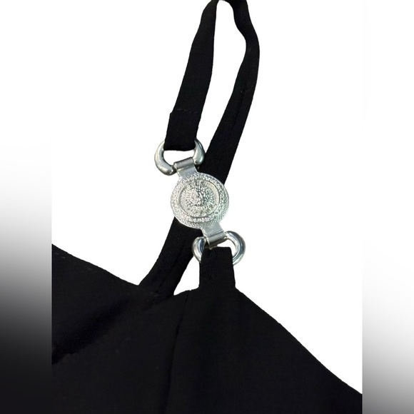 Gorgeous EUC Black Hugo Buscati Vintage Designer 90s Sz 8 Versace Vibes top - Picture 3 of 7